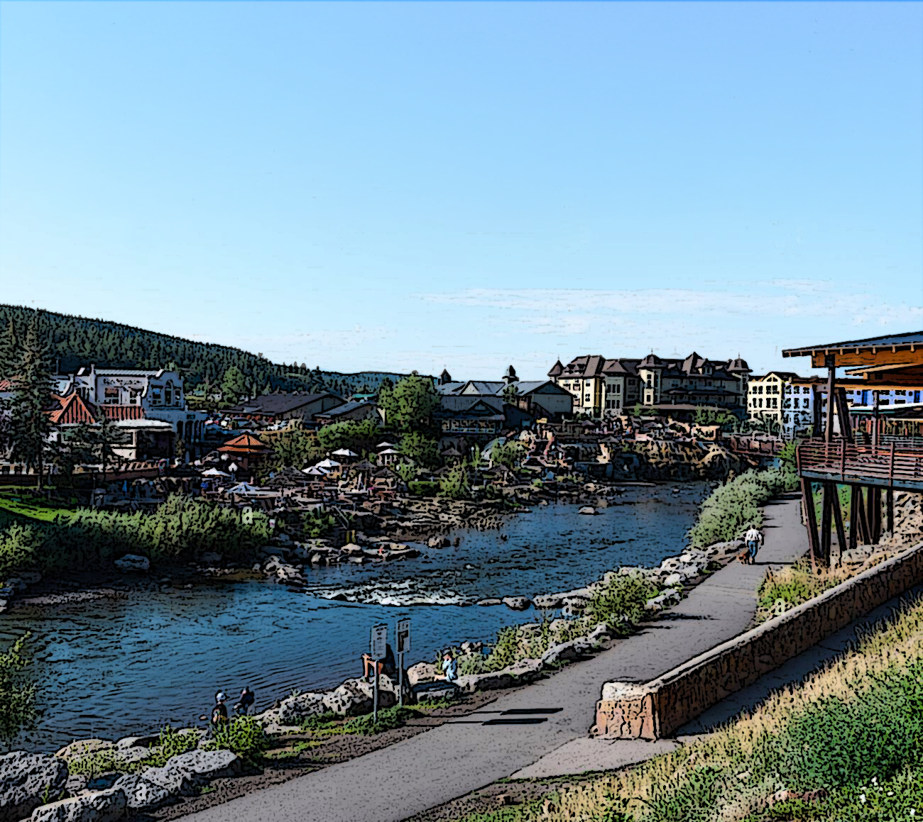 Downtown Pagosa Springs Riverwalk along the San Juan River